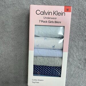 NEW Calvin Klein Girls Size M 7-Pack Bikini Underwear Cotton Stretch